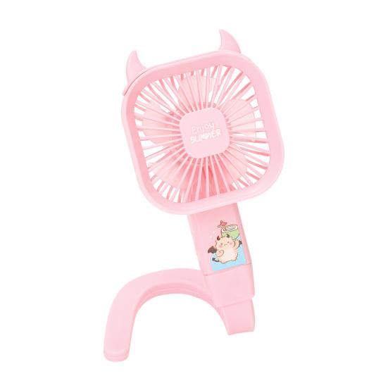 Mini Cooling Fan with Flexible Long Handle 3 Speed USB Rechargeable Devil розовый