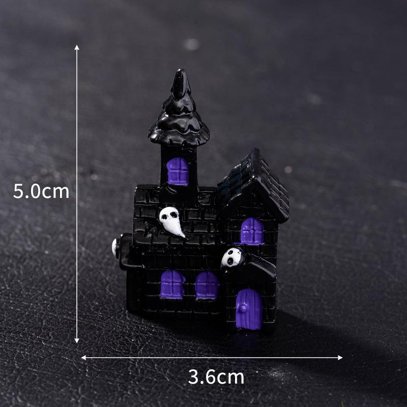 Halloween Decoration Accessories Miniature Figurines Mummy Skull Rabbit Magic House Ghost Pumpkin Desktop Scene Decor Set 8Pcs