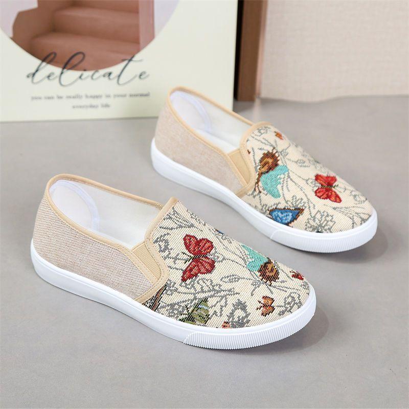 Summer Canvas Shoes for Women Fishermen Anti Slip Breathable Versatile Board Shoes for Women