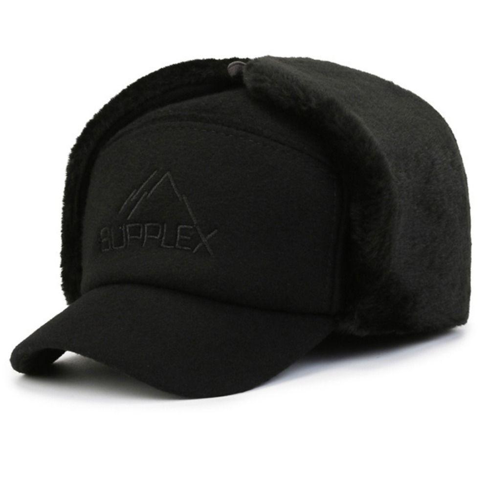 Bomull Plysch Vinter Herrhatt Vindtät Öronlappar Mössor Skidtillbehör Päls Öronlappsmössa Äldre