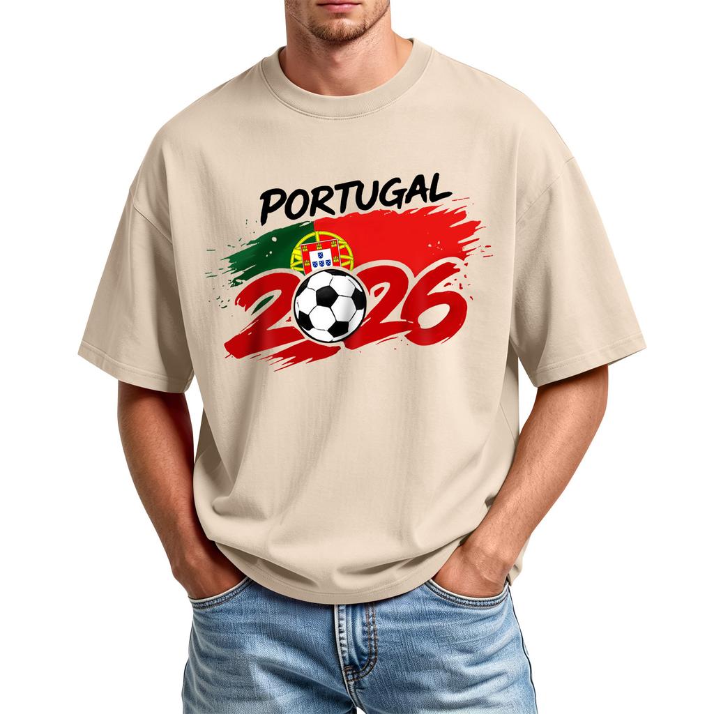 Men's Printed Round Neck T-Shirt Casual Sports Short-Sleeve Top