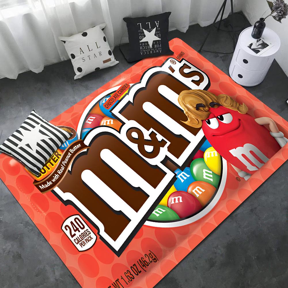

M Chocolate Candy Entrance Door Mat Anti-slip Absorb Water Long Strip Cushion Bedroon Mat Toilet Rug 40x60cm
