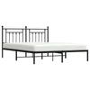 Struttura Letto in Metallo con Testiera Nero 183 x 213 cm