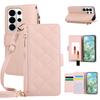 Crossbody Long Lanyard Flip Cards Solt Wallet Leather Bag Case for Samsung S26 Ultra S25 S24 S23 S22 A27 A17 A37 A57 Stand Cover
