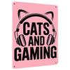 Cats and Gaming Headphone Design Metal Tin Sign Wall Art for Living Room Bedroom Home Decor