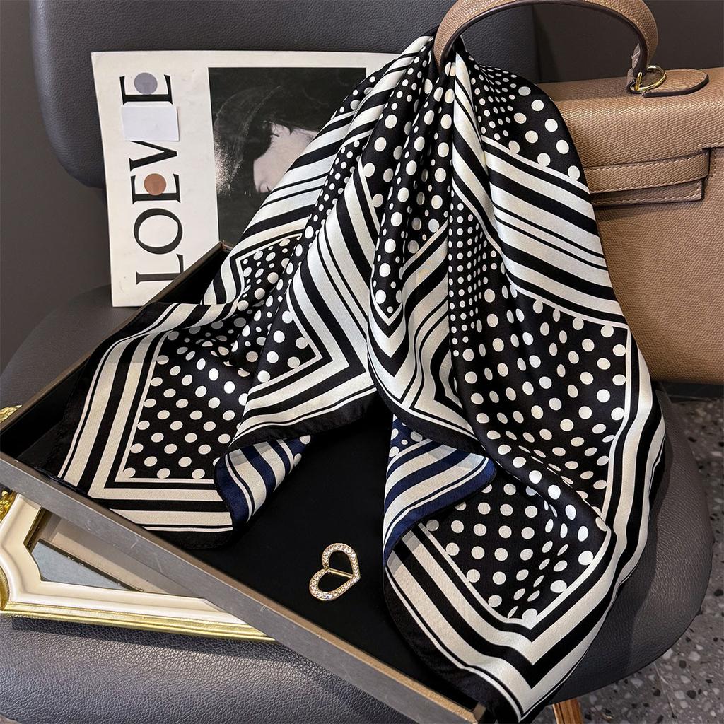 100% Natural Twill Silk Scarf For Women Double Side Female Foulard Headband Shawl Square Neckerchief Lady Hijab Bandana Scarves