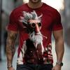 3D Gedrucktes Vintage Alter Mann Grafik T-Shirt Für Männer Zigarette Wein Charakter Muster Tees Sommer Kurzarm Rundhals Oberteile