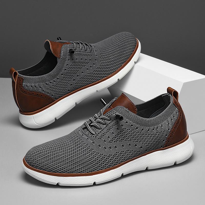 Spring/Summer Men's Lightweight Breathable Slip-on Sport Casual Shoes, Fashionable Dad Style, Plus Size Up to 48