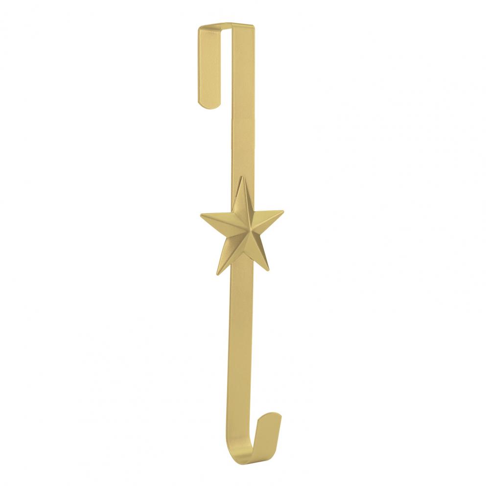 

Front Door Garland Hanger Metal Christmas Wreath Hook for Front Door Decor Over Door Hanger with Star Snowflake Elements Indoor XXL золотистий