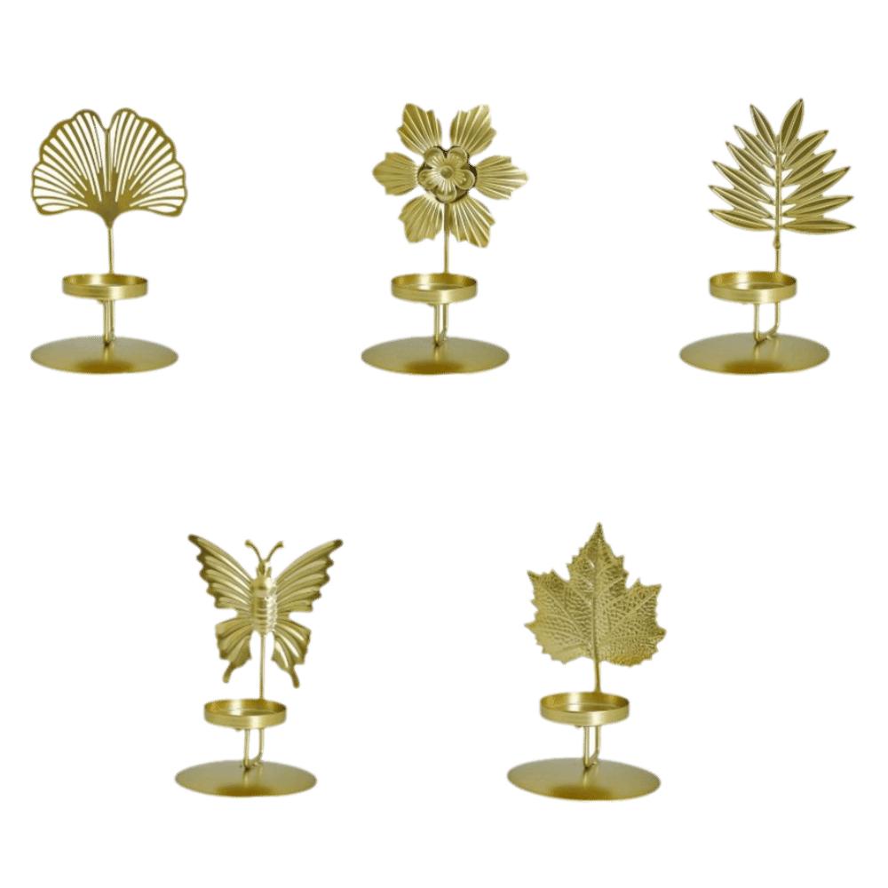 Unique Iron Candle Holder Premium European Elegant Design Candle Cups Leaf Design Retro Style Table Ornament Home Decor