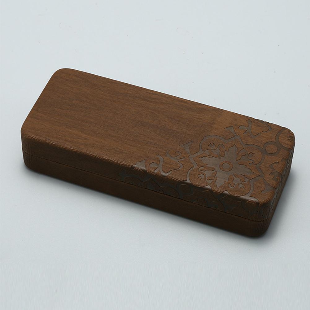 Vintage Floral Print Glasses Case Simple Rectangular Glasses Storage Box Scratch-Resistant Leather Lined Glasses Organizer
