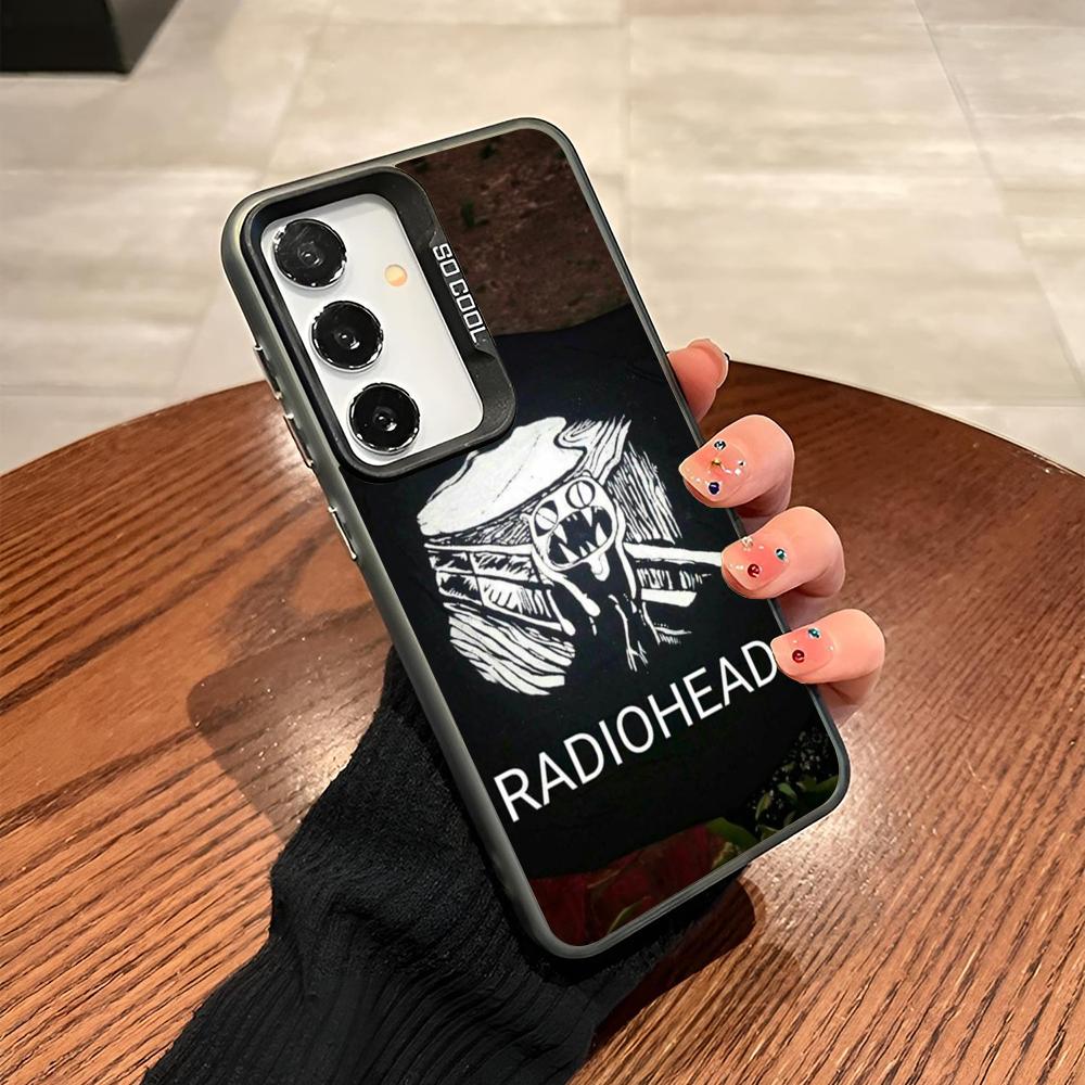 Vintage Fashion Design Radiohead Phone Case For Samsung Galaxy S25 S24 S23 S22 S21 S20 Note20 Ultra Plus Fe Colored Silver Cover