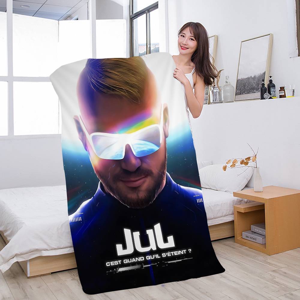 Rapper JuL Muziekalbum Microvezel Strandlaken Absorberend Sneldrogend Zacht Yoga Zwemmen Resort Bergbeklimmen Handdoek W40*H60(CM)