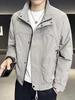 Men's 2025 Spring/Autumn Stand-Up Collar Jacket: Trendy, Versatile, Lightweight Workwear Top