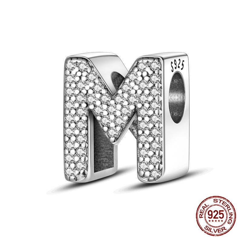 Original Beads 100% 925 Silver 26 Letters A-Z Charms Fit Original Bracelets & 3mm DIY Jewelry Making Women Gifts