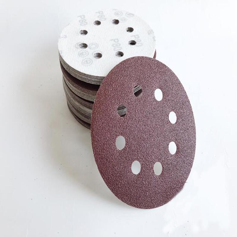50 Pack 5 Inch Sanding Discs 8-Hole Hook & Loop Sandpaper 60/80/120/220/320 Grit