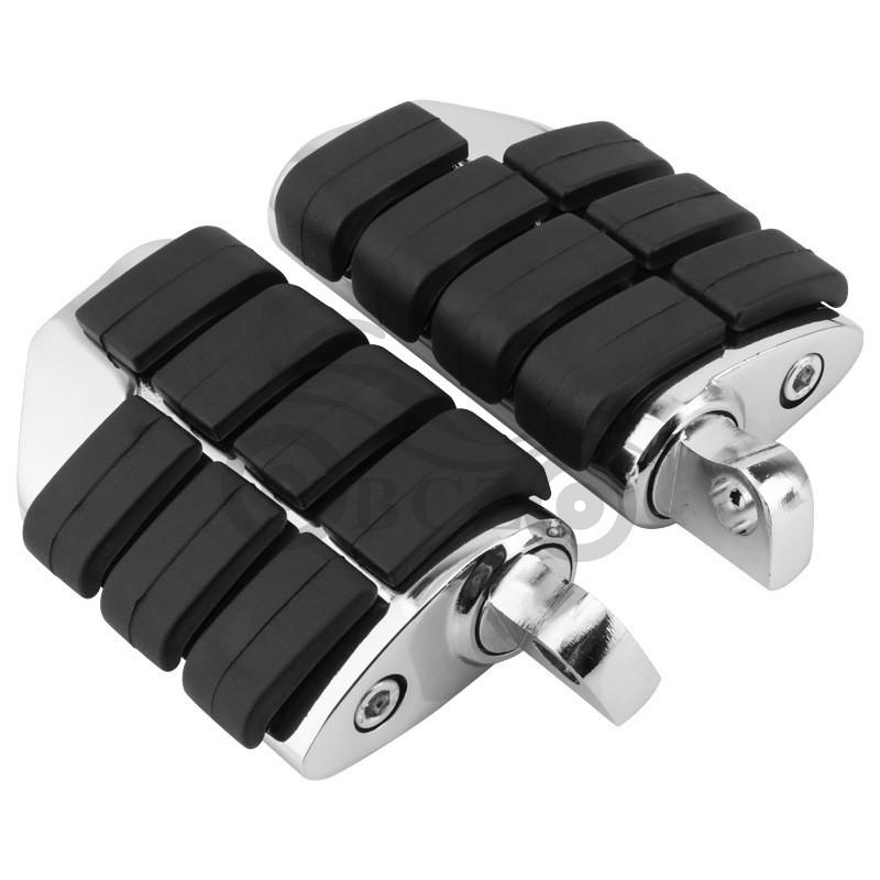 Universal Chrome Motorcycle Foot Pegs Rest Footrest Harley Cruiser Bobber Chopper Custom Bikes