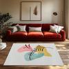 Abstract Area Rug Modern Geometric Carpet Living Room Decor Floor Mat Home Accent Non-Slip Washable Indoor Outdoor Rugs