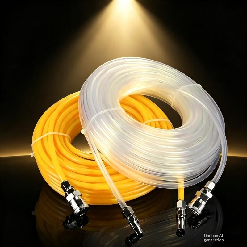 Flexible PU Air Compressor Hose Low Temperature Resistant with Quick Male Female Connectors for Outdoor Construction Work