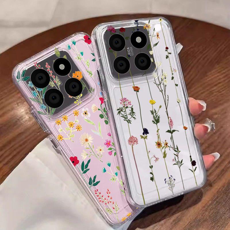 Small Flowers Pattern Case For Xiaomi Redmi Note 15 Pro 4G Funda Redmi Note 14 13 Pro 5G Clear TPU Silicone Soft Cover