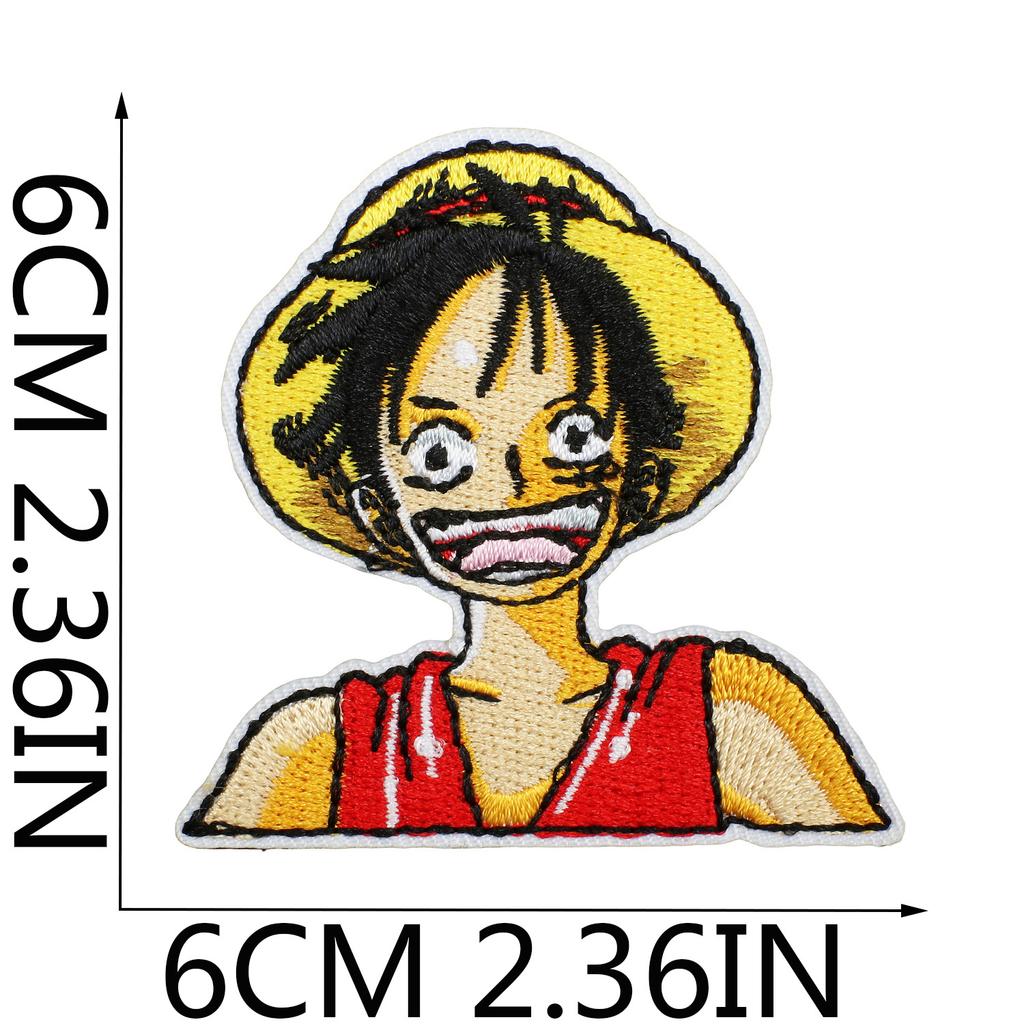 One Piece Embroidery Cloth Sticker, Clothes Decoration Patch Sticker, Japanese Animation Character Computer Embroidery Label, Bag Decoration Sticker