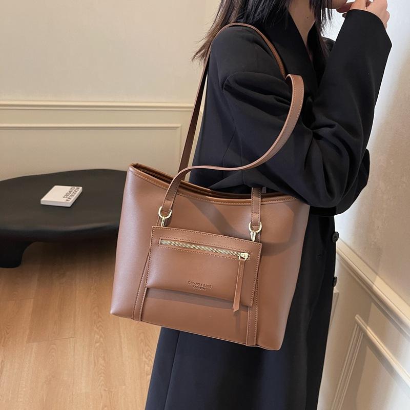 2025 New Large-capacity Tote Bag Fashionable Commuter Underarm Women's Bag Girls Pu Messenger Bag