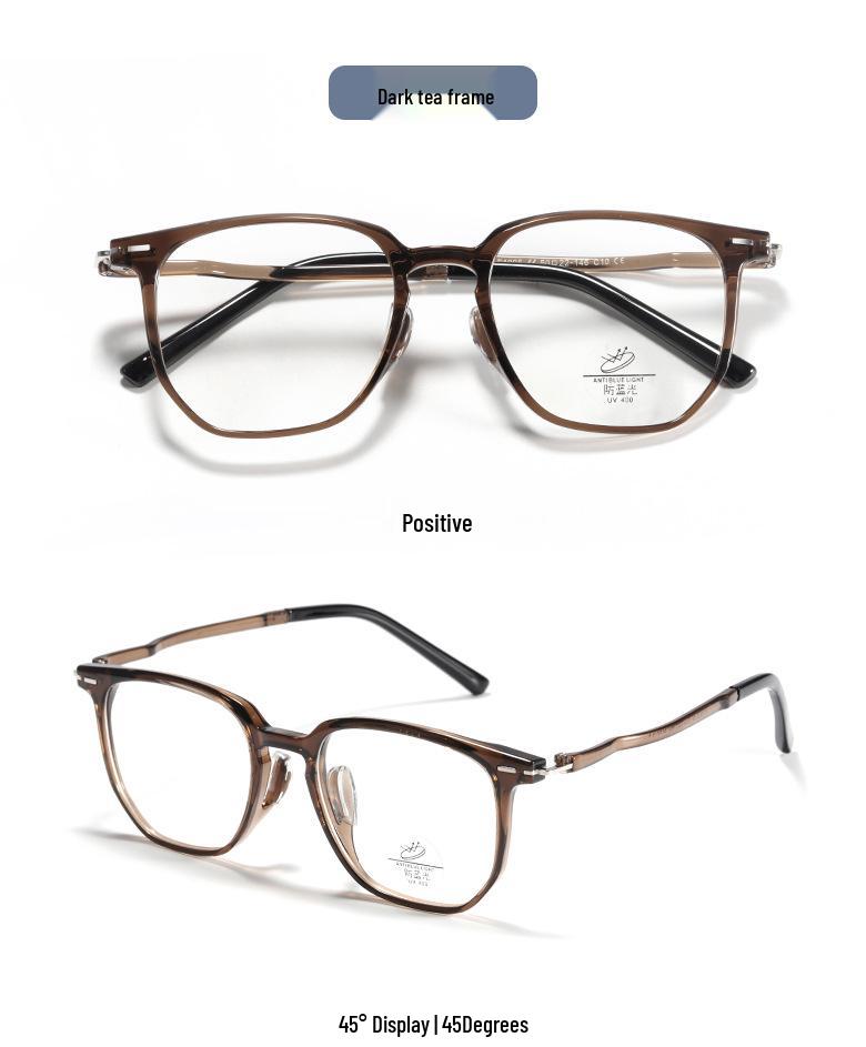 Ultralight TR90 Women's Fashion Polygon Eyeglass Frame with No-Feel Nose Pads, Prescription-Compatible, Large Face Fit
