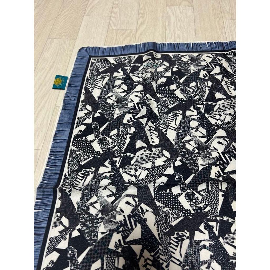 Used ALCOLLAGE Handkerchief Navy Scarf
