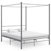 VidaXL Canopy Bed Frames Grey Metal 160x200 Cm