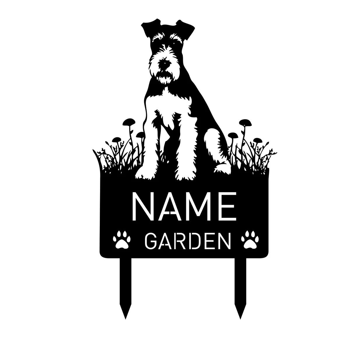 

Metal Dog Memorial Garden Stake Personalized Pet Grave Marker Outdoor Remembrance Decor чёрный