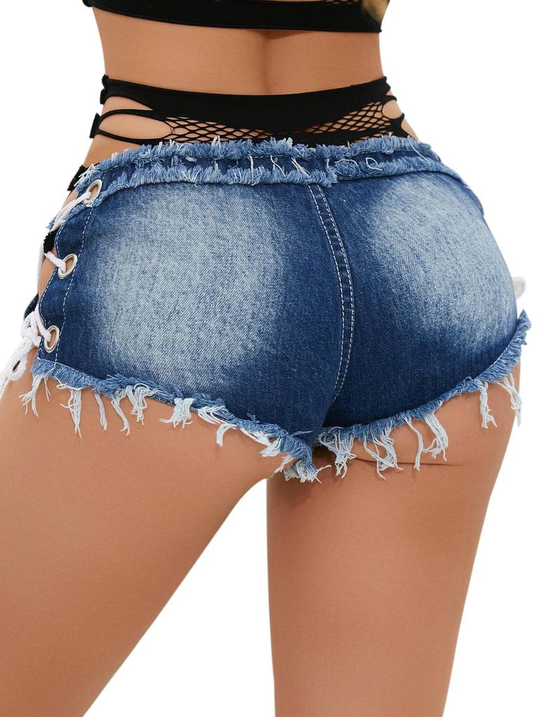 2025 Low-Waist Sexy Slimming European & American Women's Denim Shorts - Summer Nightclub Style