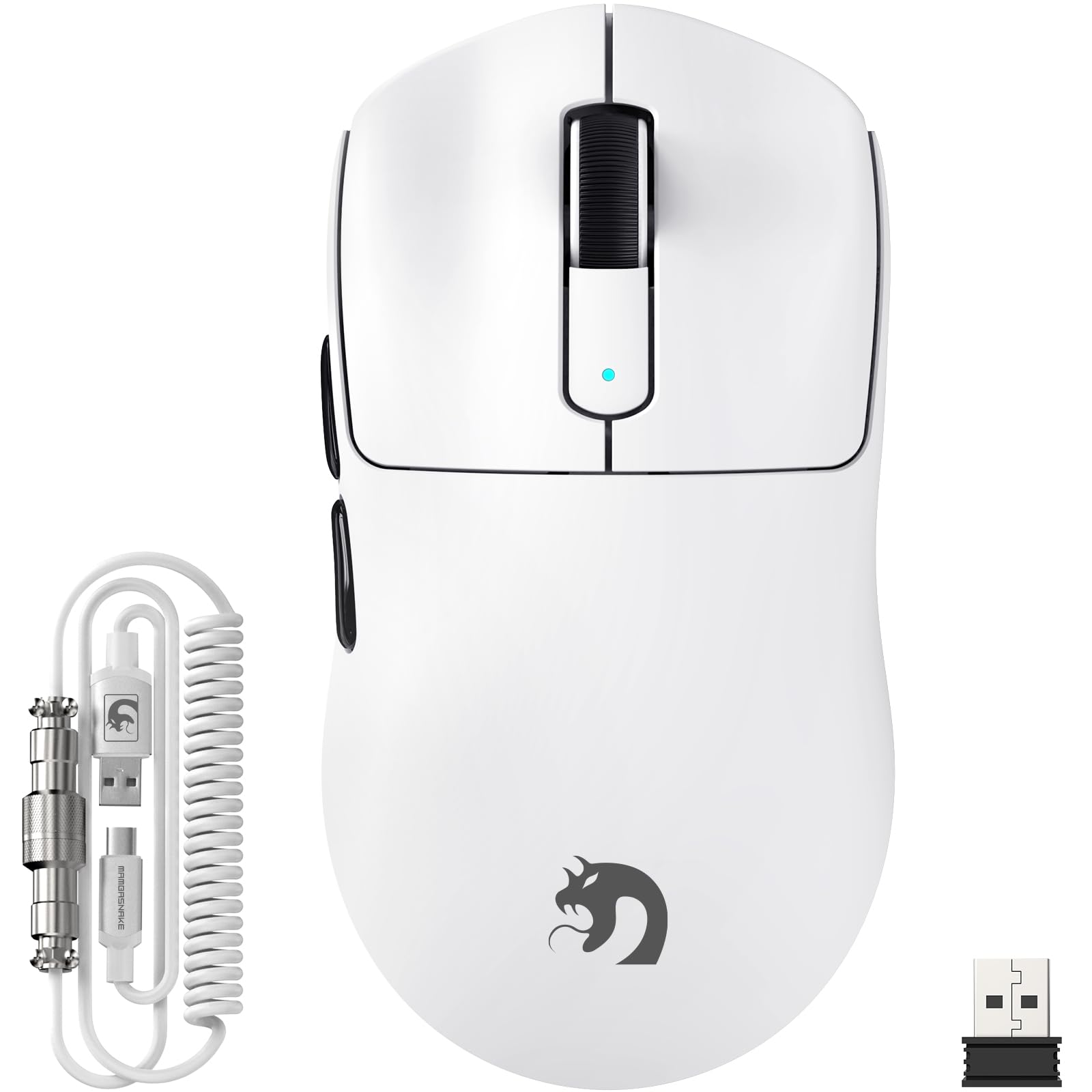 

MAMBASNAKE M3 Gaming Mouse, Ultra-Lightweight Wireless Mouse with 2.4G WirelessBluetoothWired Type-C, Original PAW3395PRO Sensor, Class-A Accuracy,