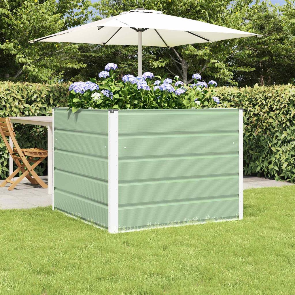 Colored Steel Planter In Pastel Green 100 X 100 X 75 Cm Steel