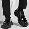 Fashion Lacquer Leather Thick Soled Men's Shoes Retro British Gentleman Style Leisure Business and Office Fashiona Street Quality Shoes