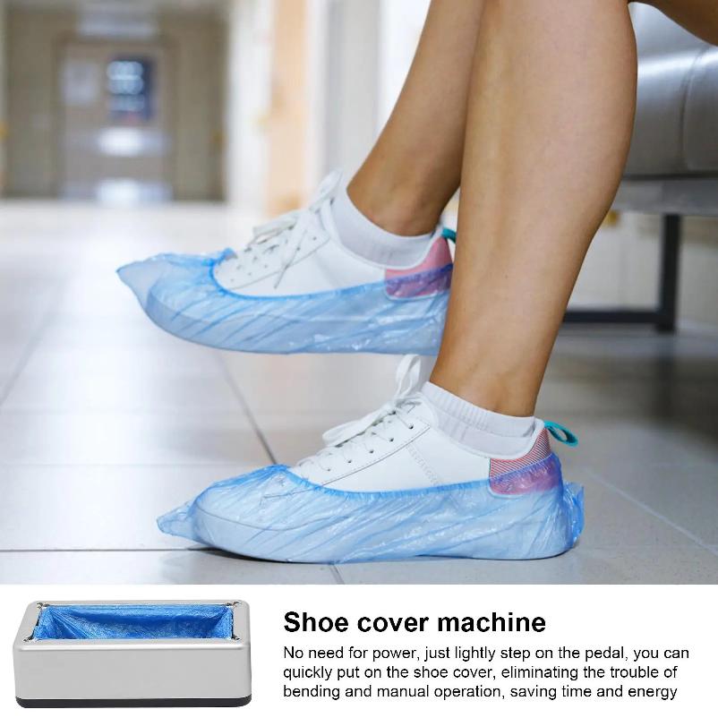 Shoe Cover Dispenser Portable Automatic Shoe Cover Machine Set with 100 Shoe Covers Non-slip Dustproof Shoe Covers for Home