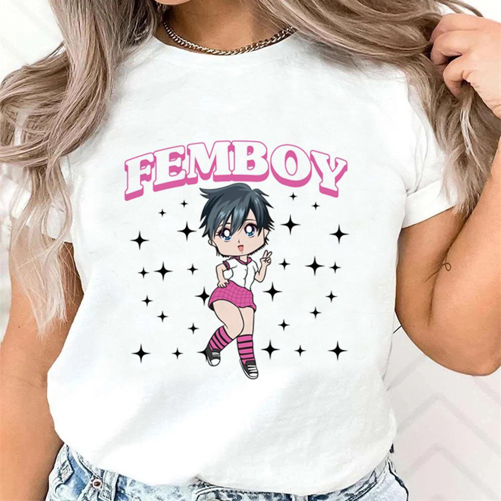 T-shirt Femboy femme Pastel Digital Punk hip hop harajuku T-shirt Classique Streetwear Tendance Coloré Grunge graphique Années 2000