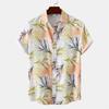Hawaiian Shirt Men Summer Short Sleeves Tops Beach Street Lapel Blouse Male Clothes