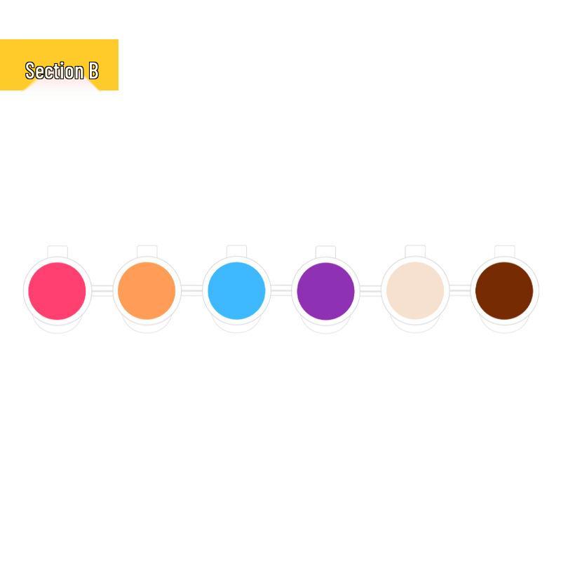 Set de 12 culori de vopsea acrilică pentru copii pentru artă studențească: 6-Pan & 8-Pan cu Benzi de Vopsea pentru Păpuși de Ipsos