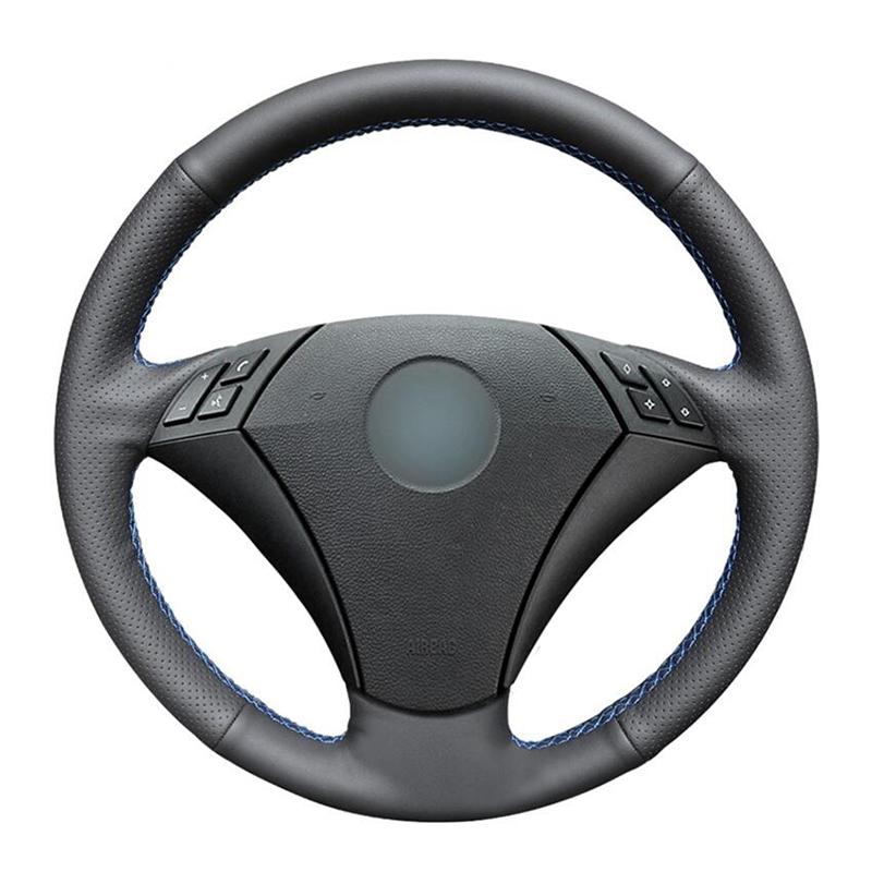 

Customized Original Car Steering Wheel Cover For BMW 530 523 523li 525 520li 535 545i E60 Black Leather Braid For Steering