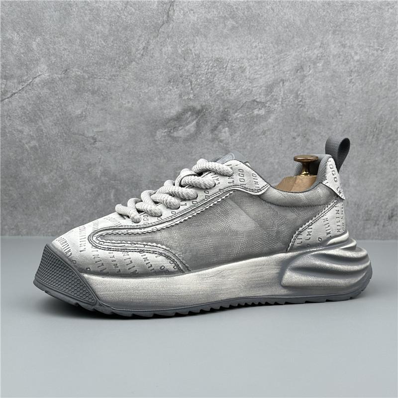 Fashion Vintage Fashion Designer New Men's All Match Lace Up Platform Causal Shoes Flats Moccasins Walking Sneakers  Zapatos Hombre