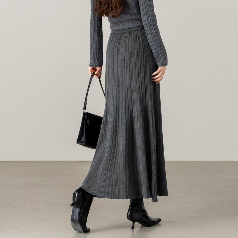 Women's Elegant Pleated A-line Winter Skirt