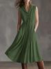 Summer new commuter high-end big lapel urban slim sleeveless dress