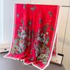 Spring and summer thin print simulation silk brocade sunscreen gorgeous butterfly silk scarf long scarf shawl versatile headscarf scarf