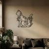 Floral Cat Metal Wall Art, Rose Silhouette Iron Sculpture, Minimalist Pet Lover Gift