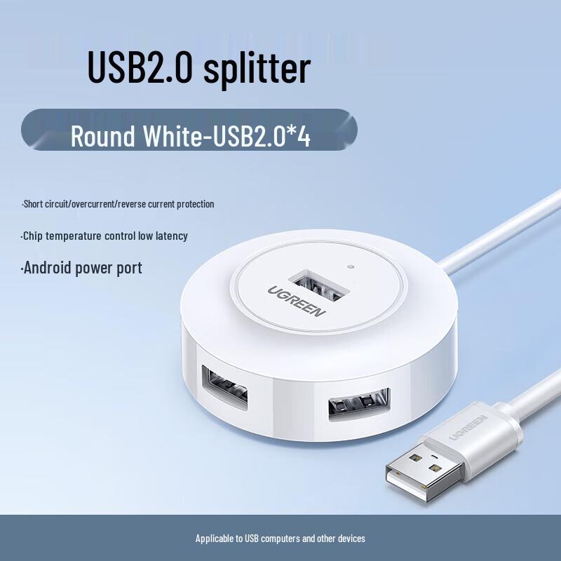 Ugreen CR106 USB 2.0 4-Port Hub with Power Port