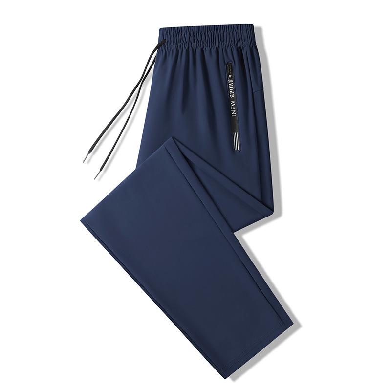 Black Quick-Drying Ice Silk Joggers: Summer Thin, Loose, High-Stretch, Plus Size Casual Sports Pants