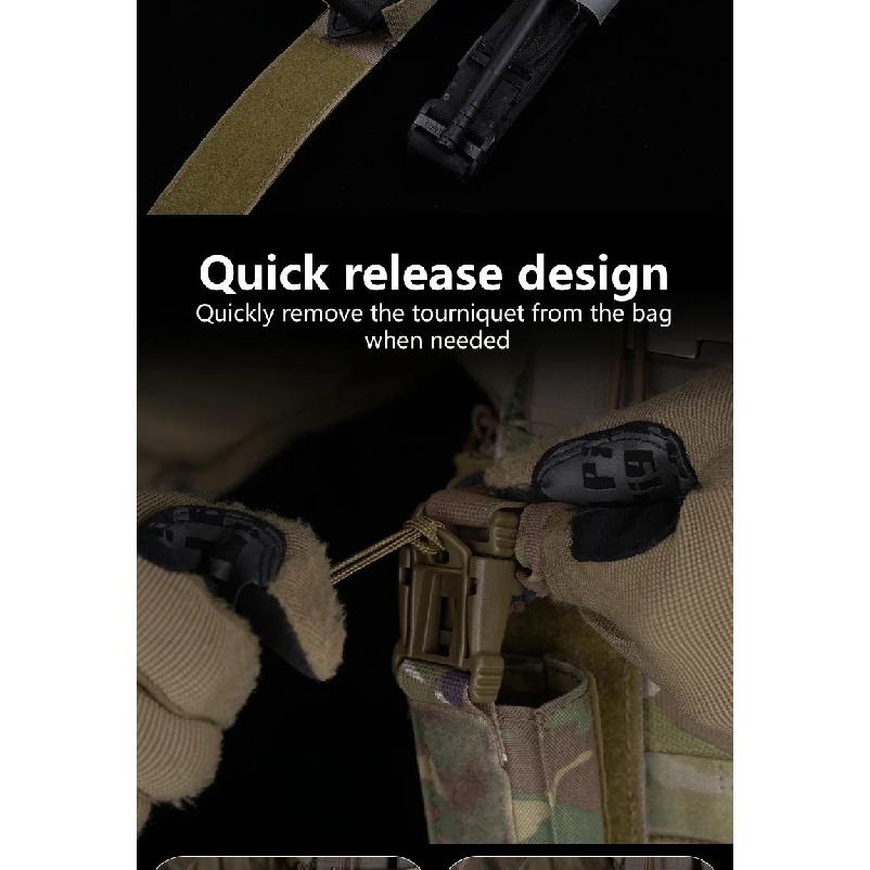 Quick Tourniquet Pouch, MOLLE System Waist Bag, Easy Install Outdoor Accessory, Tactical Storage Pouch for CS Shooting, Camping & Emergency Survival