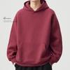 Мужская толстовка с капюшоном, плотная, с длинным рукавом, 400 г, свободный крой, американский стритстайл, однотонная, пуловер для весны/осени.