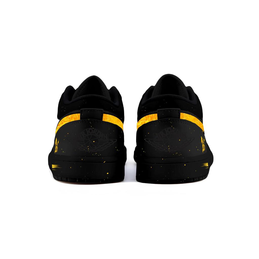 Jordan Air Jordan 1 Gilded Swift Shadow Resistente a la abrasión Resistente a la abrasión Zapatillas de baloncesto vintage para hombre Negro Dorado 553558-093(Equipo266-)