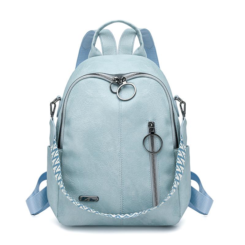 Retro PU Backpack Women's Large Capacity Multi-use Shoulder Bag